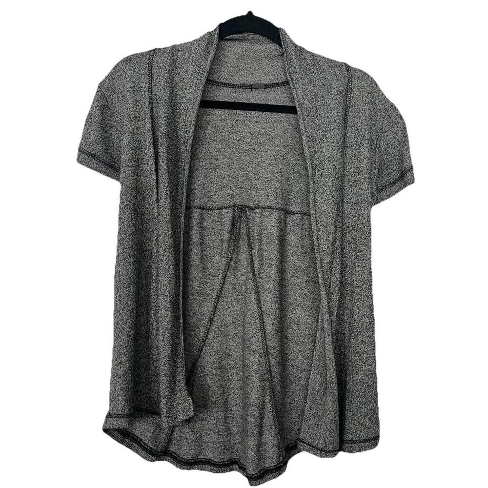 Women’s Poof Open Front Short Sleeve Cardigan – Gray – Size S